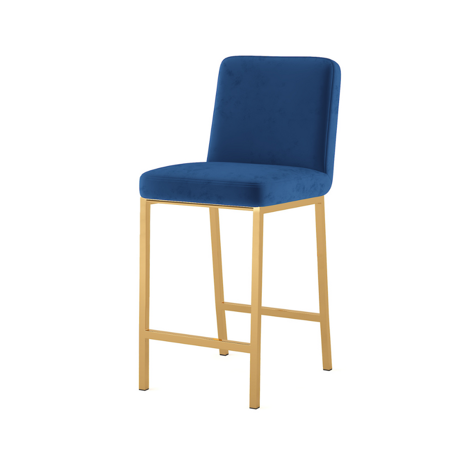 Mace Blue Velvet Counter Stool