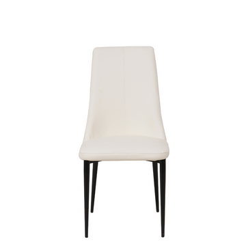 Chaise en PU blanc marin avec pieds noirs