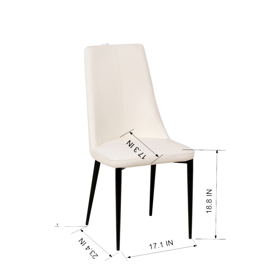 Marine White Chair w/ Black Legs