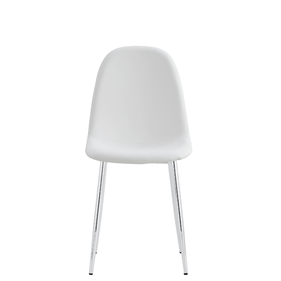 Sera White Chair w/ Chrome Legs