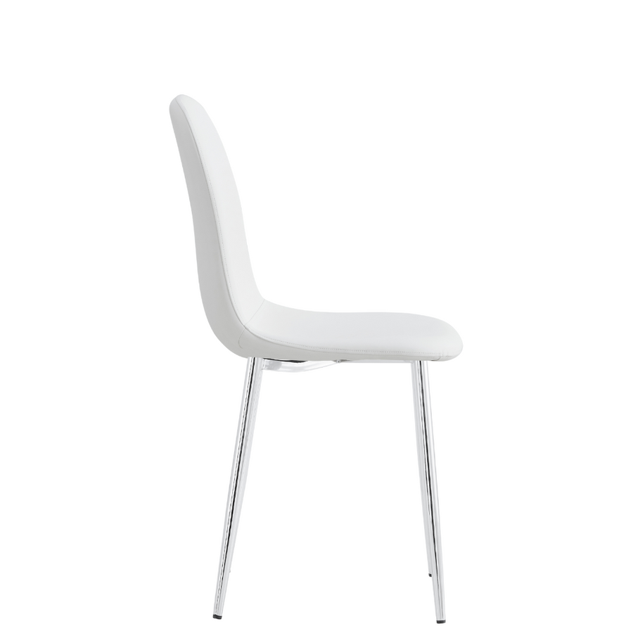 Sera White Chair w/ Chrome Legs