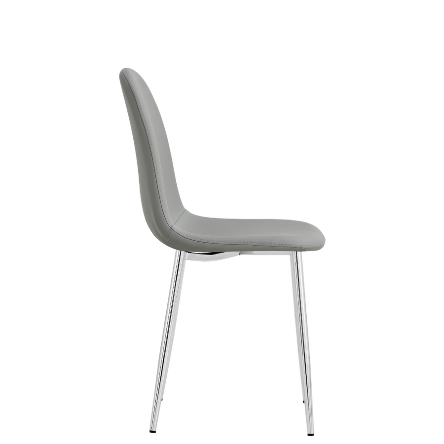 Sera Grey Chair w/ Chrome Legs