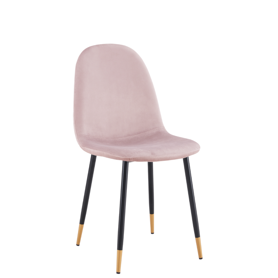 High Quality Durable Mink Pink Velvet modern Dining Chair Online Aykah Furniture