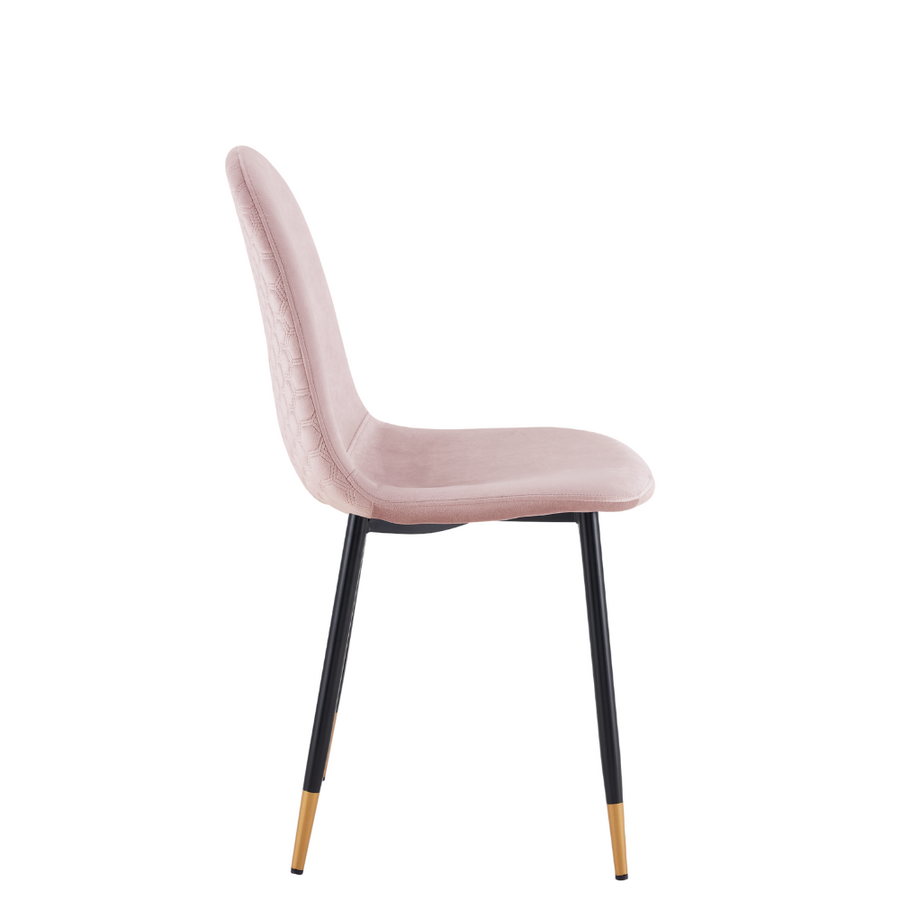 High Quality Durable Mink Pink Velvet unique Dining Chair Online Aykah Furniture