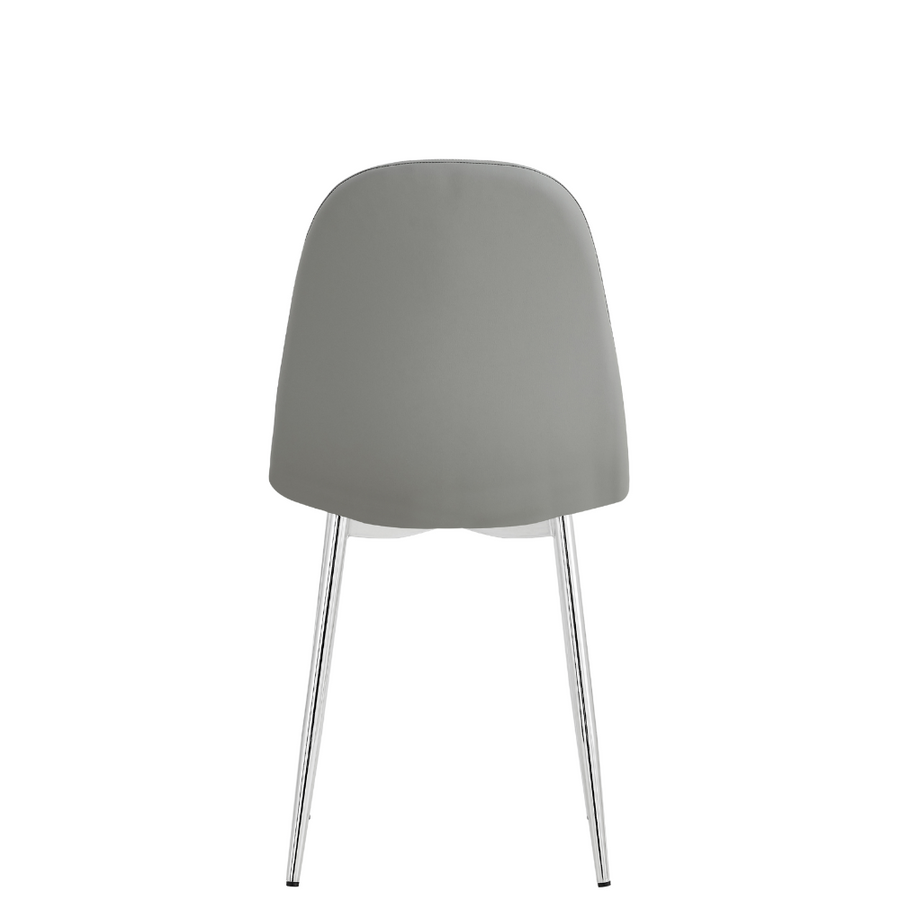 Sera Grey Chair w/ Chrome Legs