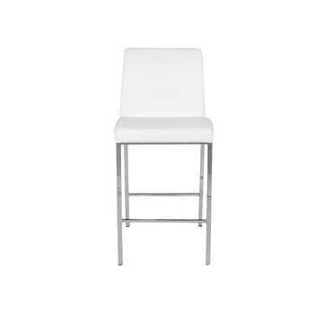 Tabouret de comptoir en cuir PU blanc Mace