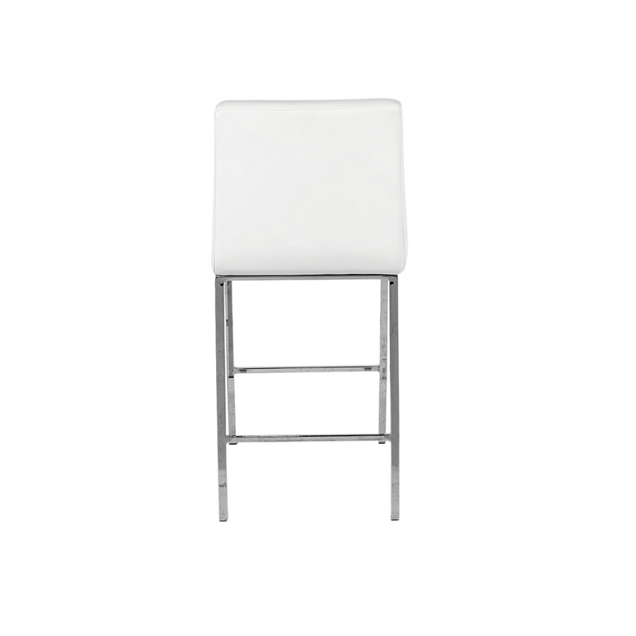 Mace White PU Leather Counter Stool