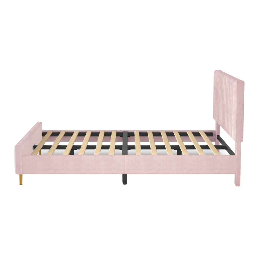 Ava Pink Velvet Platform Bed