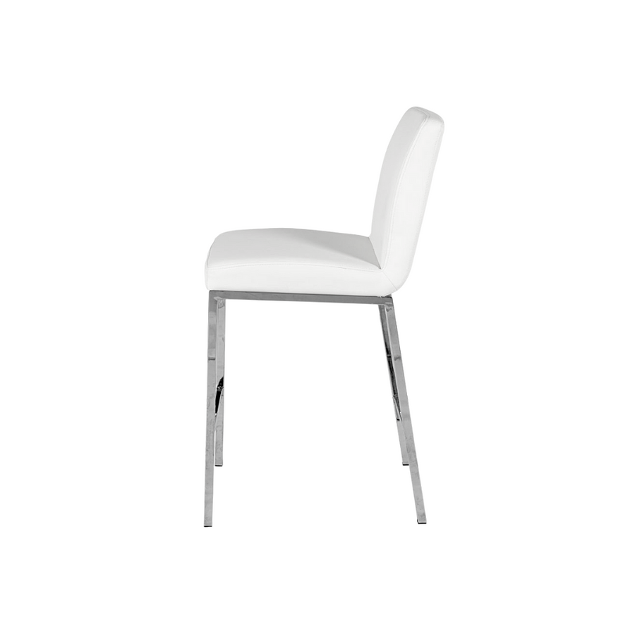 Mace White PU Leather Counter Stool