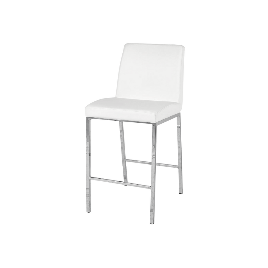 Mace White PU Leather Counter Stool