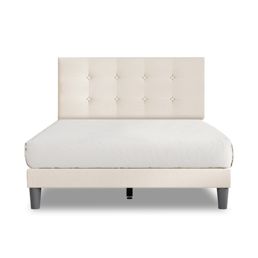 Dora Cream Linen Platform Bed