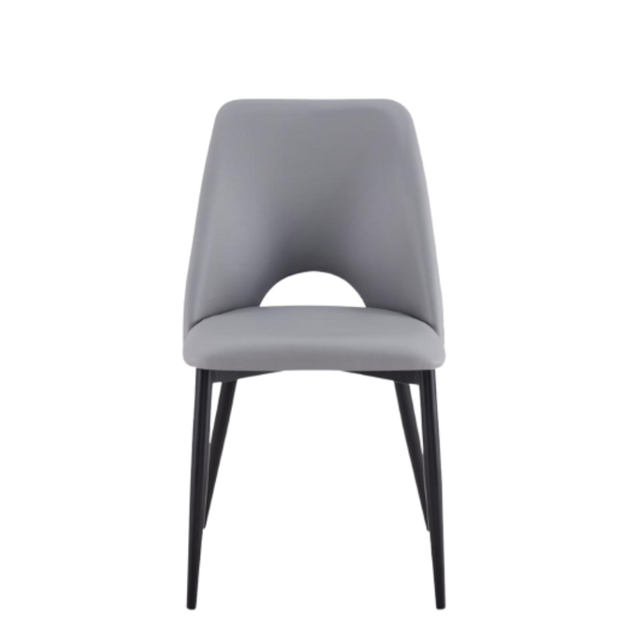 Noir Grey Chair w/ Black Legs + Blanco Black Table - Large