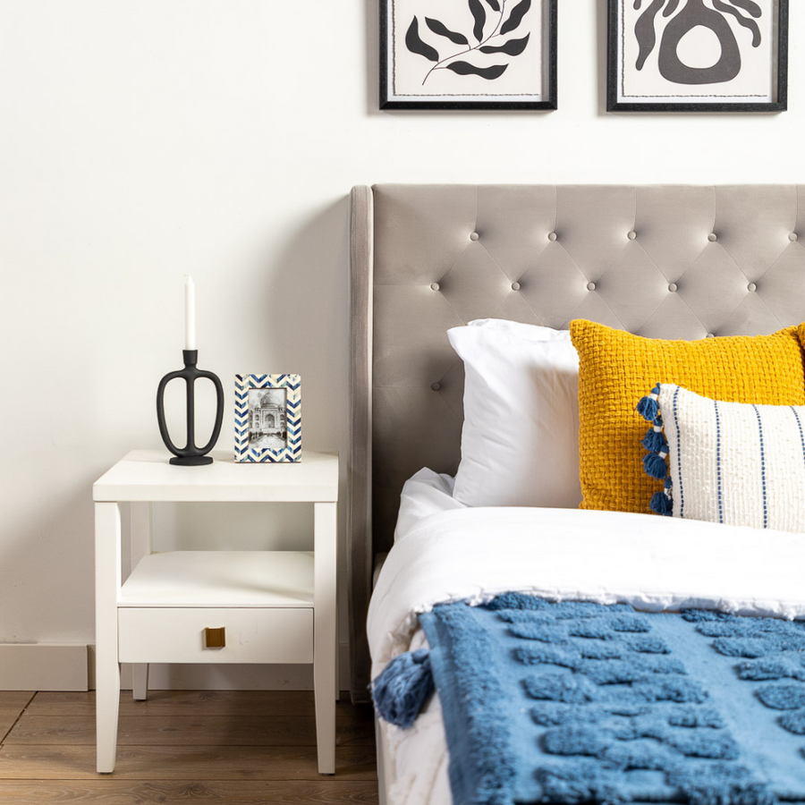Brittany bed store with storage drawers