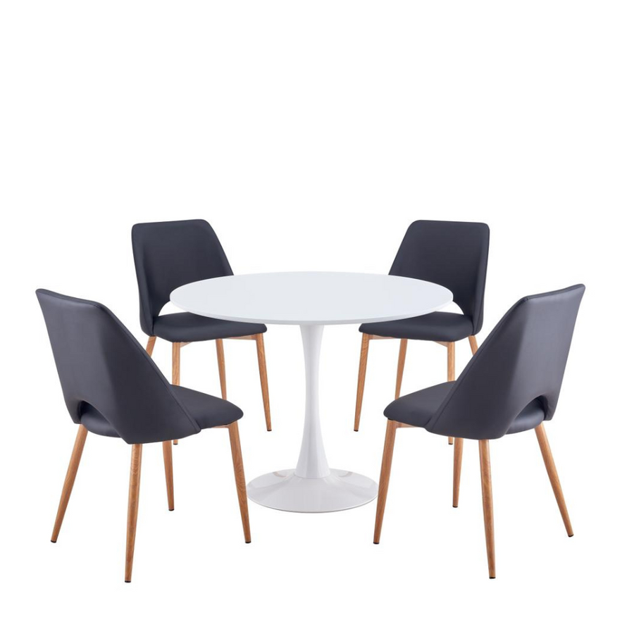 High Quality Noir Black Leather Chair Online Aykah Furniture