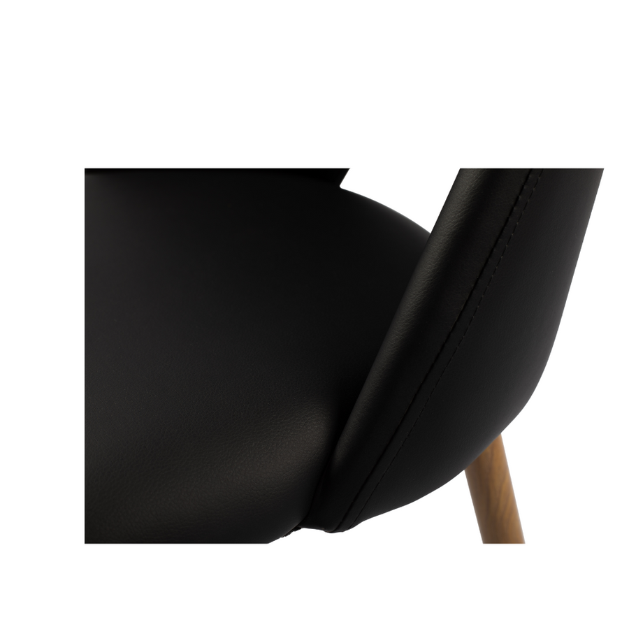 High Quality Durable Noir Black Leather Chair Online Aykah Furniture