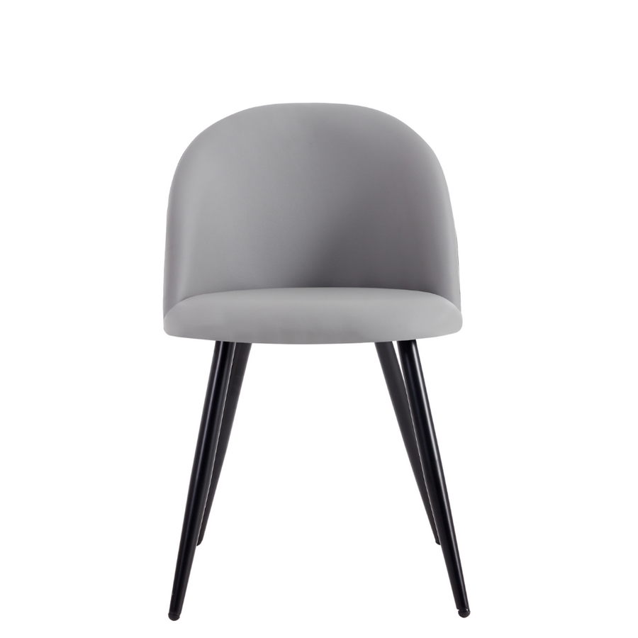 Alan Grey PU Dining Chair + Blanco Black Table Large