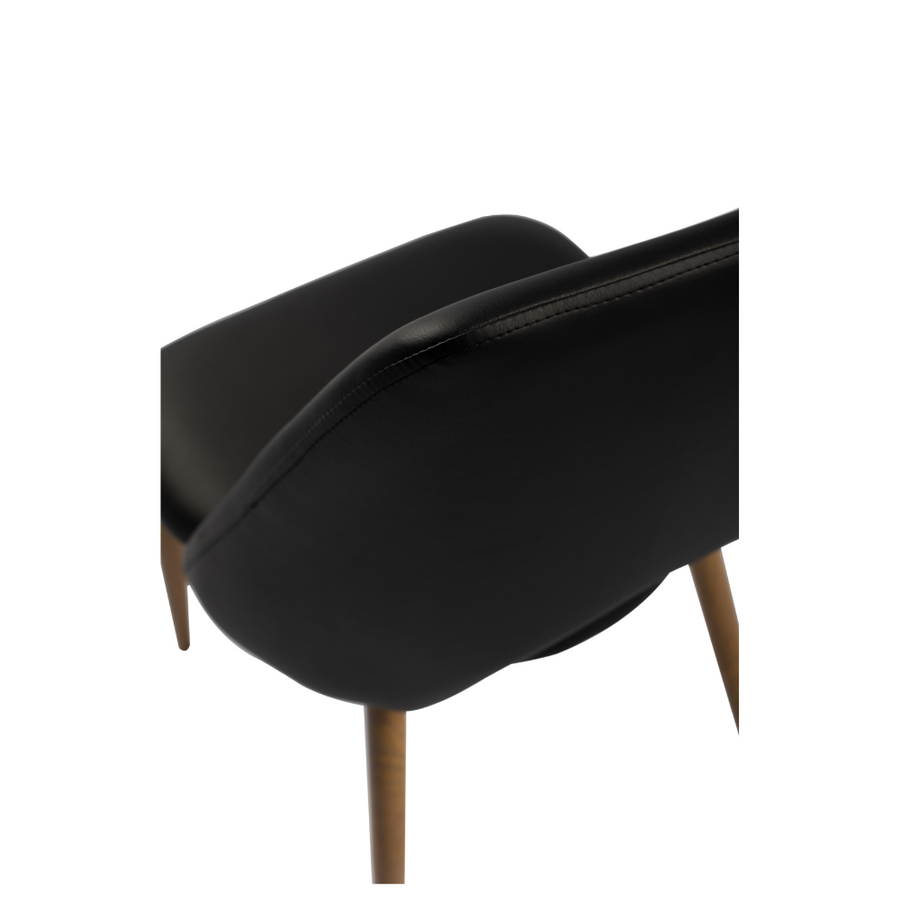 High Quality Durable Noir Black Leather Chair Online Aykah Furniture