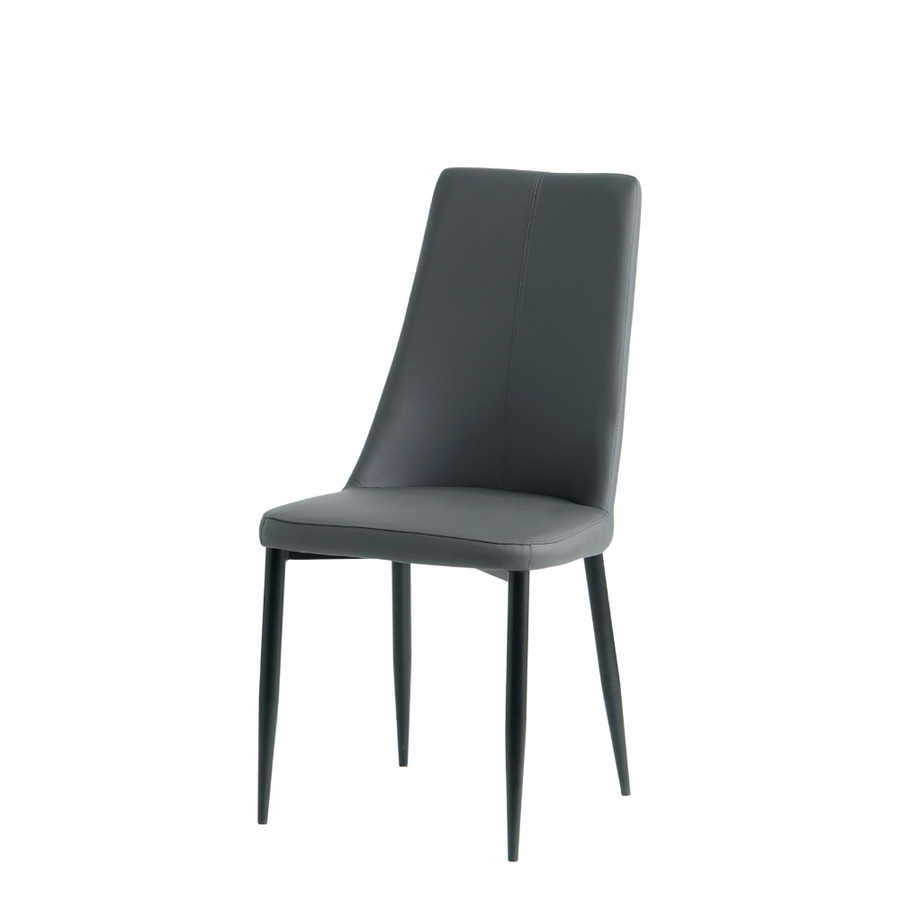 Chaise en PU Gris Marine avec Pieds Noirs