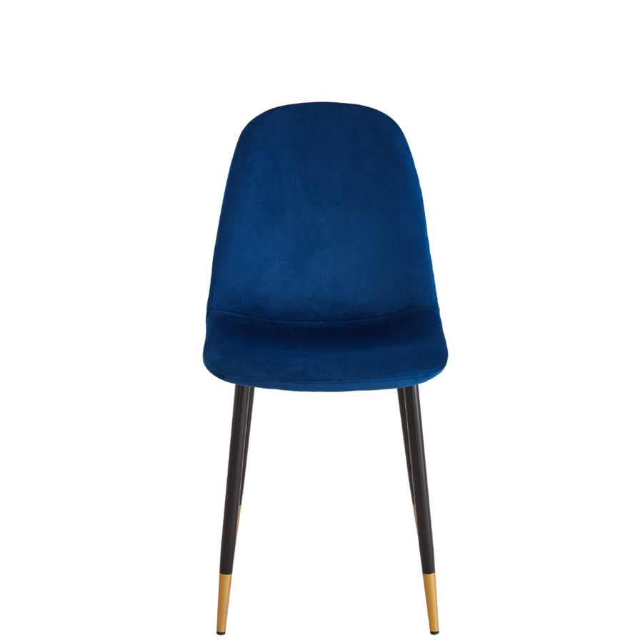 Mink Blue Velvet Chair + Blanco Black Table Medium