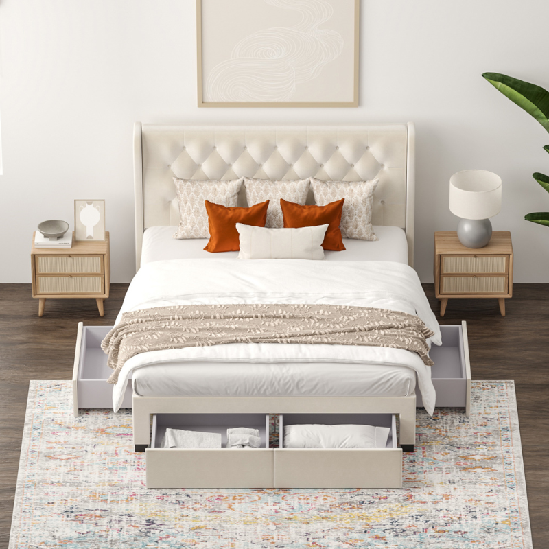 Brittany Ivory 4 Drawer Storage Bed