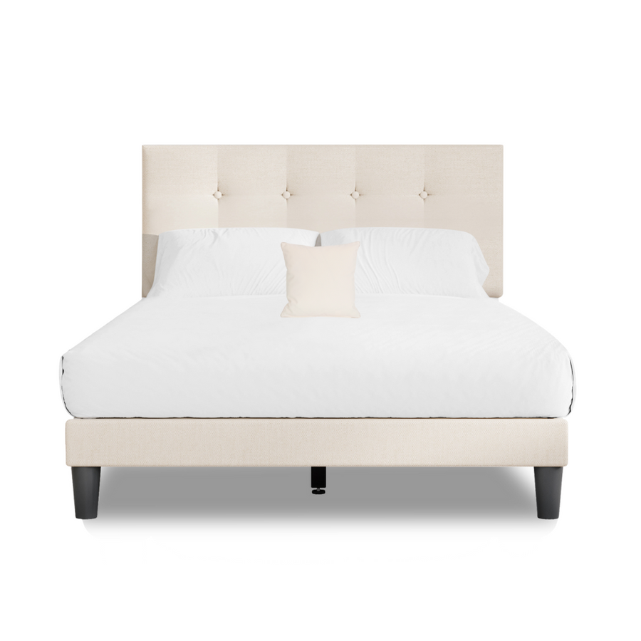 Dora Cream Linen Platform Bed