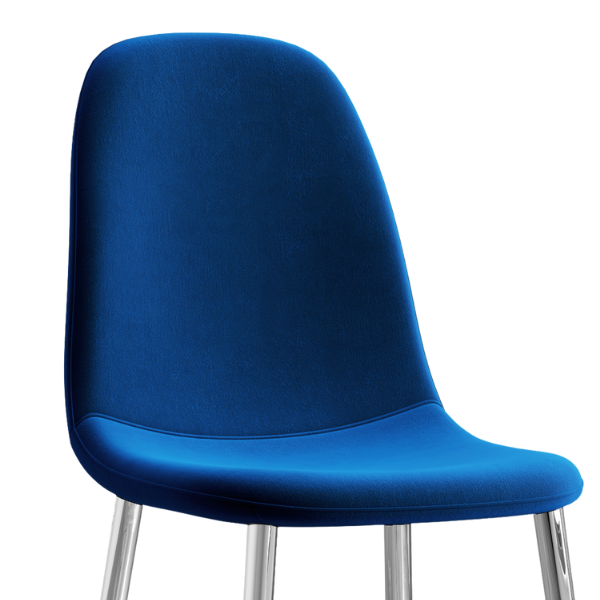 Sera Blue Velvet Chair w/ Chrome Legs