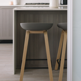 Metal Willow Grey Counter Stool at a kitchen counter