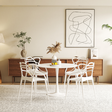 Chalk White Dining Chair + Blanco White Table Large
